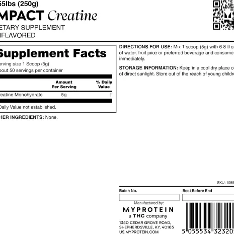 Creatina Monohidrato Myprotein 250g - 50 Servicios — imagen 2